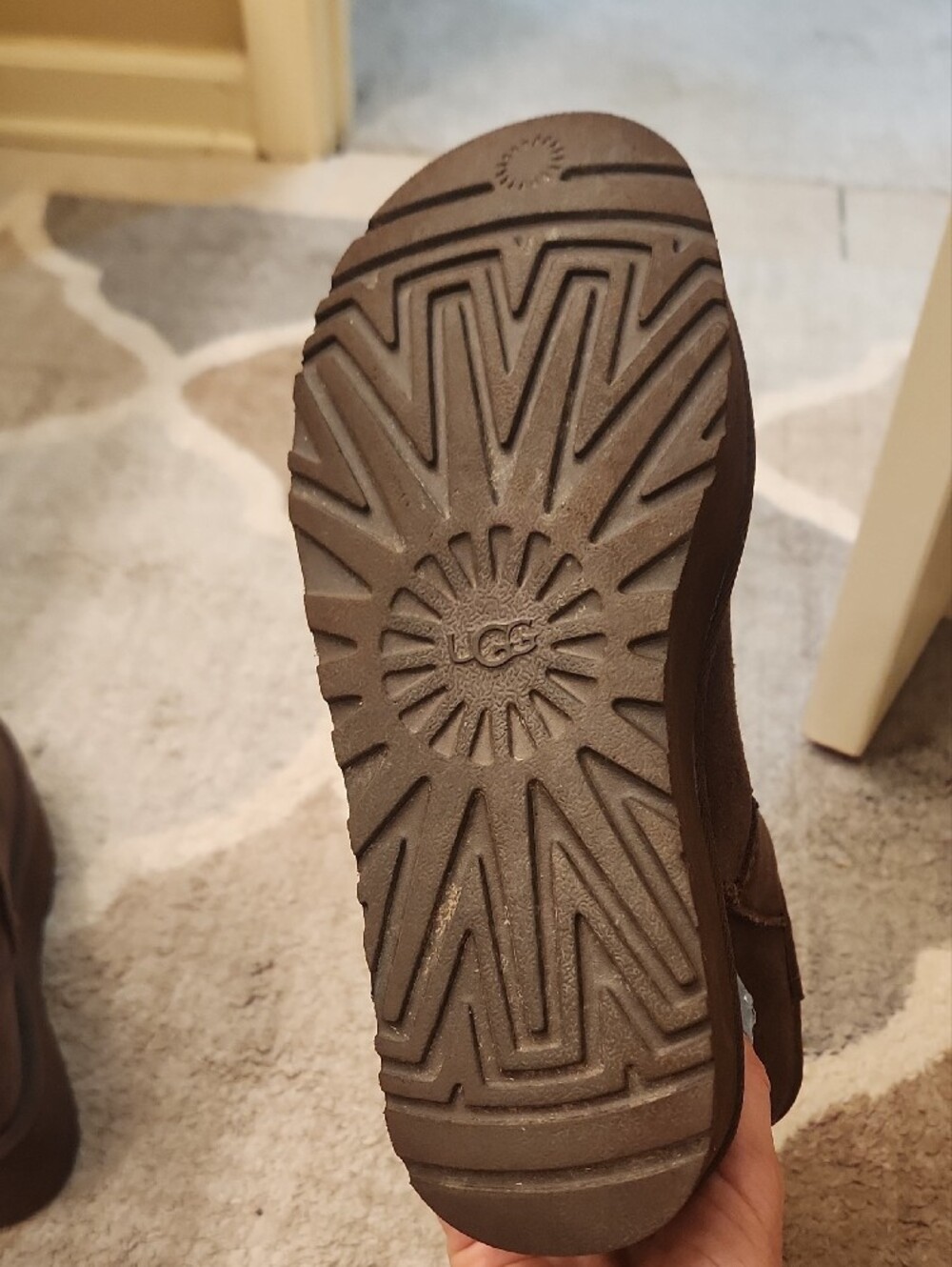 UGG Short Suede Ankle Booties in Chocolate Brown - Picture 4 of 8